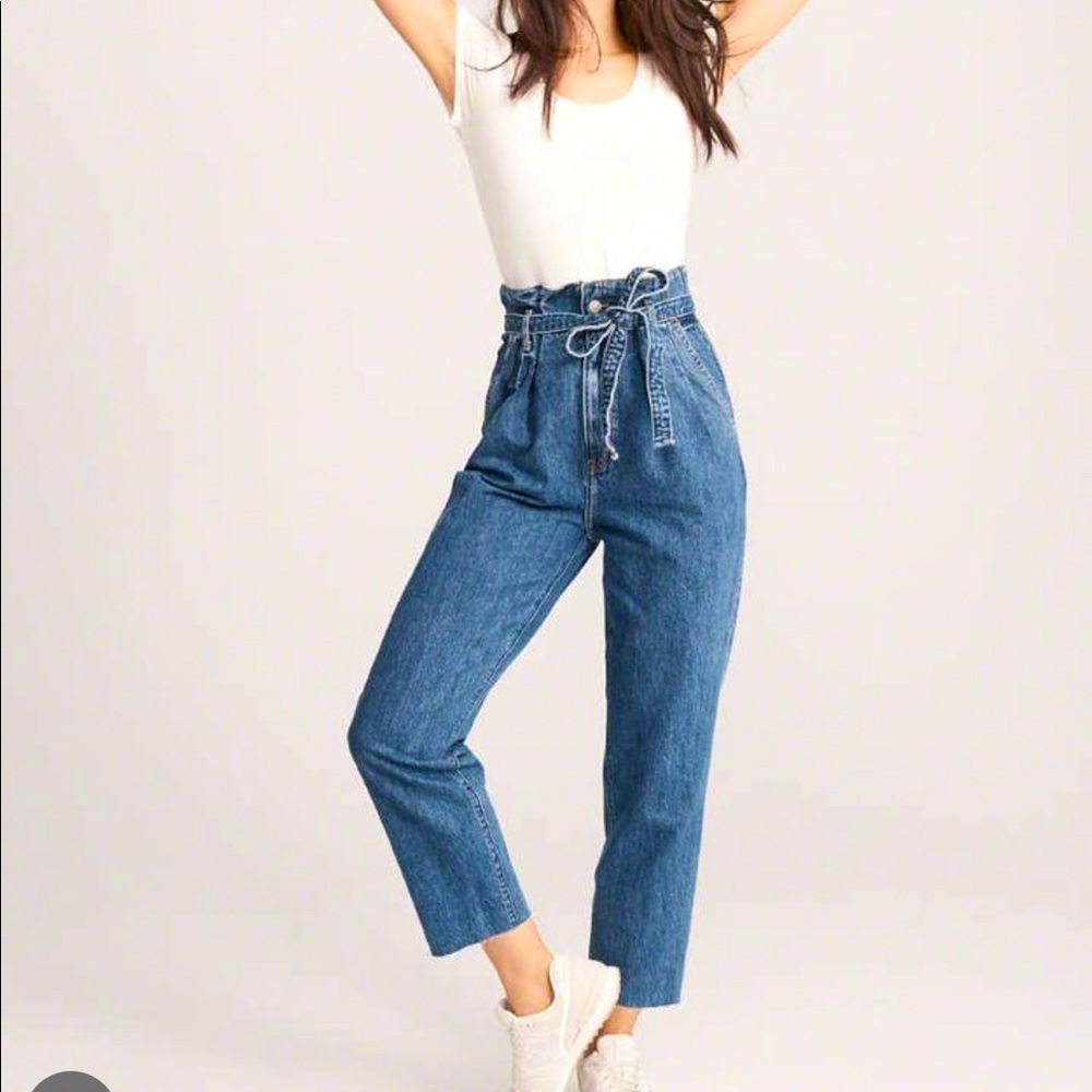 BRAND NEW WITH TAG mom paper bag jeans by Abercrombie and Fitch